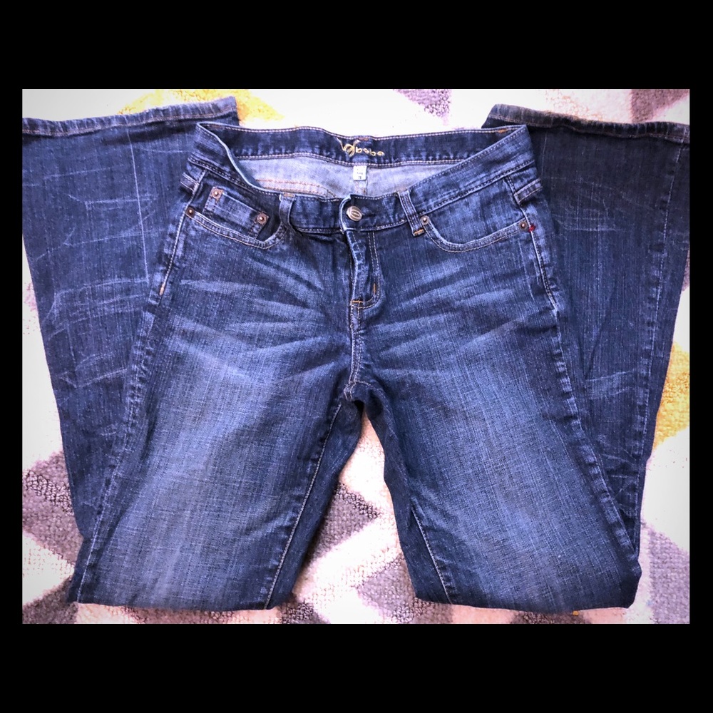 Bebe Dark Wash Rhinestone Jeans, Size 28